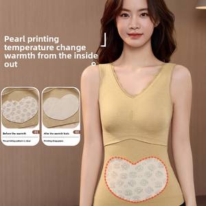 Camisola de una pieza de otoño e invierno Yalude para <span class=keywords><strong>mujer</strong></span>, <span class=keywords><strong>chaleco</strong></span> térmico de terciopelo, Correa Base sin costuras, forro polar, tejido sólido grueso - Product Image 2