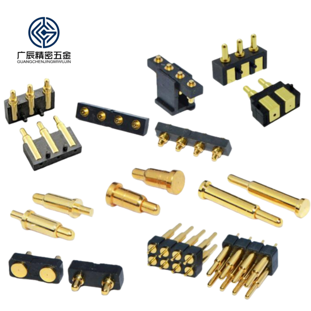 Custom Soldering 3 Pin 2.5mm Pitch Brass Gold Plated Male Female Spring Loaded Pogo Pin PCB Connectors