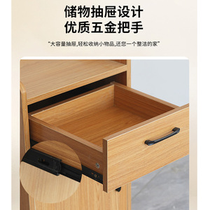 Wooden <b>Bedside</b> Table Hospital Cabinet With Drawer And Door For Bedroom <b>Storage</b> Durable Design - Product Image 4