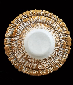Luxo 8/11/13 Polegada Placa Carregador de Vidro Grande rodada com Ouro Prata Guarnição Clear Casamento Banquete Mesa <span class=keywords><strong>Ware</strong></span> Durável para o Uso de Alimentos - Product Image 5