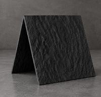 Revestimiento de Pared Interior y Exterior de Porcelana Flexible con Textura Lunar Negra Moderna