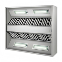 Équipement de cuisine pour hôtel 5 étoiles, restaurant commercial, hotte d'extraction à double paroi en acier inoxydable 201/304 avec filtres à déflecteurs