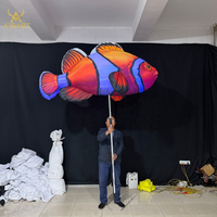 Poupée de clown poisson gonflable réaliste pour accessoire d'activité sur le thème marin