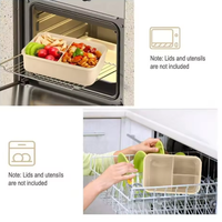 Boîte de rangement alimentaire pour micro-ondes étanche avec couverts, boîte à lunch pour pique-nique pour adultes, boîte à lunch compartimentée, boîte à bento en plastique