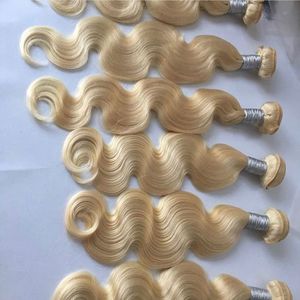 Extensions de cheveux brésiliens blonds 613 à double trame, lisses, style bouclé blond miel, mèches de cheveux humains pour tissage - Product Image 6