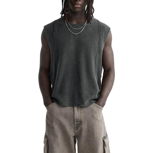 Camiseta Oversize sin Mangas con Cuello Redondo para Hombre, Estilo Urbano, Ecológica, 180g, Algodón, Personalizable Rápido, para Gimnasio y Deportes, 100% Tejida - Product Image 1