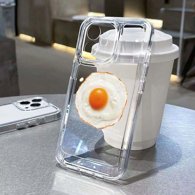 Creative Poached Egg Printing Shockproof Space TPU Mobile Phone Cover Case for Iphone 8 X Xr Xs 11 12 13 14 15 16 17 Pro Max