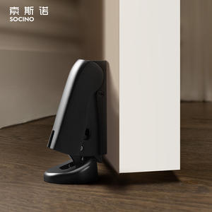Fermaporta Idraulico Nero dal Design Moderno in Lega di Zinco, Installazione a Incasso per Porte in Legno, per Hotel, con Smorzamento in Acciaio Inossidabile - Product Image 3