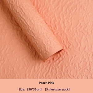 Papel de regalo con textura de piedra, papel crepé para bricolaje, paquete de hojas para ramos florales, decoración para regalos del Día de San Valentín - Product Image 2