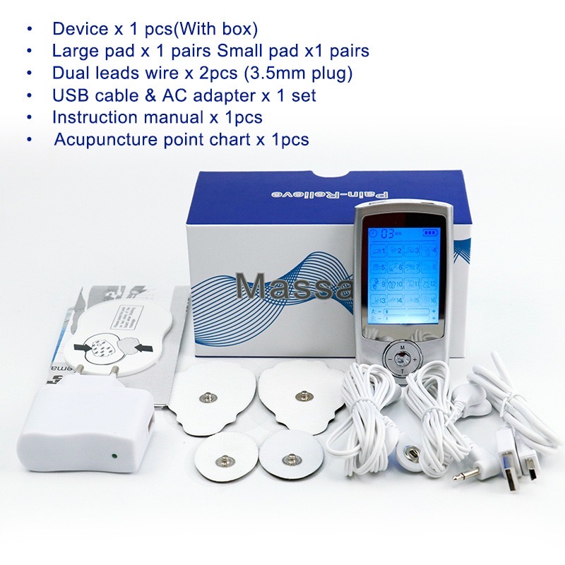 Tens Unit 16 Modes 20 Intensity Electric Stimulation Massager Muscle EMS Therapy Pain Relief Adjustable Lightweight LCD