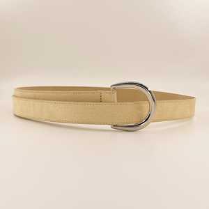 Cambodia Factory Customized Simple Fashion Ladies Belt Suede Material with Coat <b>Skirt</b> Elastic and <b>PU</b> <b>Leather</b> Metal Buckle - Product Image 3