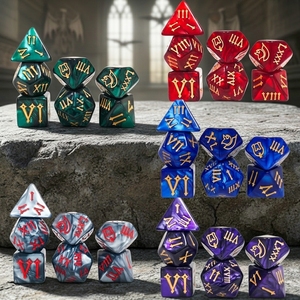 Juego de Dados Poliédricos con Diseño Único de Números Romanos HS Pearl, Juego de Dados Acrílicos para Juegos de Mesa, DND, <span class=keywords><strong>Dungeons</strong></span> and Dragons - Product Image 1