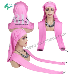 Custom Logo Pantyhose Sleeping <strong>Bonnet</strong> Elastic Fabric Long Braids Secure <strong>Bonnets</strong> for Long Hairstyles <strong>DreadLocks</strong> Turban Caps - Product Image 4