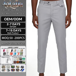 Neue Großhandels-Chinos für Herren: Leichte, hochwertige, dunkel gewaschene, gerade geschnittene Hose aus Baumwollmischung für formelle und legere Anlässe sowie Golf. - Product Image 1