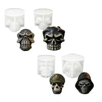 Moule en silicone M63765 Crâne d'Halloween pour bougies, outil créatif pour la fabrication de pierres diffuseuses de cire parfumée