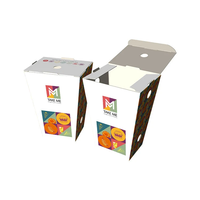 Boîte en papier kraft brun pour pop-corn Boîte à snack avec chips de fête à toit ouvert