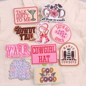 En gros, Nouveau design de patchs brodés thermocollants avec logo personnalisé, style western cowgirl, pour casquettes de camionneur et vêtements - Product Image 1