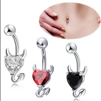 Bijoux de corps sexy pour femmes, bijoux de piercing, anneau de nombril en cristal en forme de cœur
