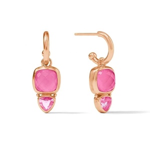 Milskye bijoux de charme de haute qualité plaqué or 14 carats argent 925 pivoine irisée rose <span class=keywords><strong>aquitaine</strong></span> duo cerceau charme boucle d'oreille - Product Image 5