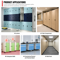 Armario de Almacenamiento Moderno de HPL Fenólico Engrosado e Impermeable, Gabinete Modular Ensamblado Resistente al Desgaste con Llave para Baños Públicos Comerciales