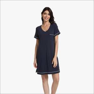 Custom Women's Nightgown Slogan Graphic Print Bamboo Nightdress Night Gown Women Clothing Manufacturer Vietnam - Product Image 3