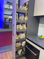 Organizador de Armário de Cozinha Alto com Gavetas Deslizantes, Armário de 250mm, Cesto Estreito de 6 Níveis