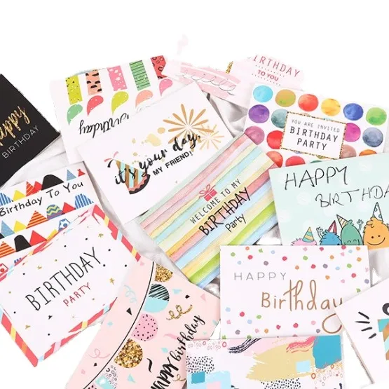 36 Großhandel alles Gute zum Geburtstag danke Grußkarten Set Bulk All Occasion Verschiedene Grußkarten mit Umschlägen