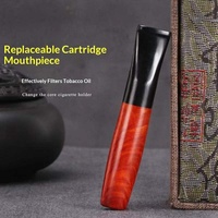 Porte-cigarettes rechargeable en bois massif, style simple, détachable, facile à nettoyer, filtre réutilisable, accessoires à usage simple/double
