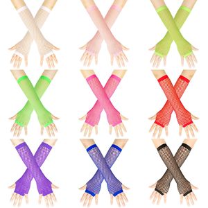 Gants longs sexy en résille noire pour femmes, gants sans doigts pour filles, danse gothique punk rock, costume, gants fantaisie - Product Image 6