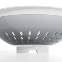 Égouttoir pliable en plastique gris et blanc pour évier, idéal pour laver les fruits, égoutter les légumes et les pâtes