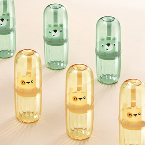 Travel Toothbrush Cup With Toothpaste Storage For Children Portable Foldable PCPP Material Pet Design - Product Image 3