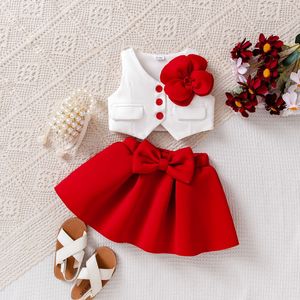 Conjunto de Verano sin Mangas para Bebés, Estilo Coreano, Top sin Mangas y Falda, Conjunto de Dos Piezas - Product Image 1