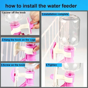 Dispensador de perrera para mascotas, <span class=keywords><strong>bebedero</strong></span> para jaula de alambre, alimentador, sin goteo, dispensador de agua para perros - Product Image 5