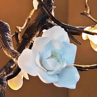 Suspension Art Creative Luxe Branche Fleur Laiton Hôtel Restaurant Villa Salon Suspension Plafonnier LED Lustres