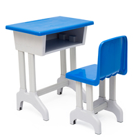 Ensemble de bureau et de chaise en plastique et en acier pour élèves du primaire modernes. Mobilier scolaire au design minimaliste moderne