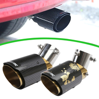 Embouts d'échappement en fibre de carbone à angle réglable, entrée 2,5 pouces, sortie 3,5 pouces, décoration en acier inoxydable, tuyau d'échappement de voiture personnalisé