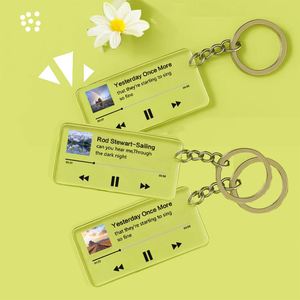 Llavero de Acrílico Personalizado con Letras de Canciones, Diseño de Reproductor de Música con Cubierta de Álbum, Mercancía Personalizada para Fans, para Regalo y Colección - Product Image 3