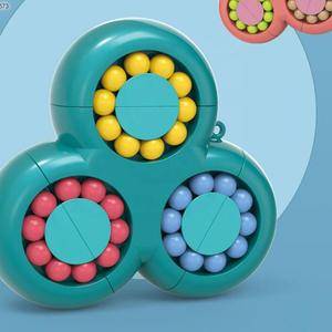 Juguete Giratorio Colorido Irritable Educación Pensamiento Entrenamiento <span class=keywords><strong>Aliviar</strong></span> <span class=keywords><strong>el</strong></span> <span class=keywords><strong>Estrés</strong></span> Frijol Mágico Cubo Mágico Plástico Yema del Dedo Irritable - Product Image 5
