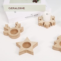Holzsockel-Ornament im Ins-Stil, in China hergestellter Kerzenhalter, Stern- und Rentierformen, Weihnachtsbaumstumpf-Dekoration, einfache Tischdekoration