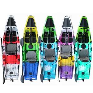 Kayak de pêche professionnel à pédales, hybride, avec moteur électrique, canoë pour 4 personnes, bateau à assise surélevée, certifié CE, résistant aux UV, en HDPE, garantie 3 ans - Product Image 1