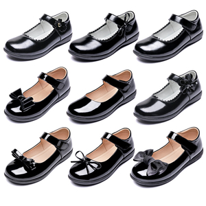 أحذية أطفال مدرسية سوداء أكسفورد مخصصة عالية الجودة من الجلد الطبيعي للبنات - Product Image 2