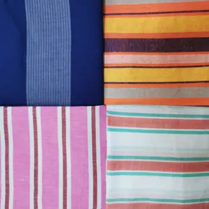 Großhandel Textilien Kleidungs stück Baumwoll stoff bunte Karo Streifen Garn gefärbte Stoffe für Kleidung