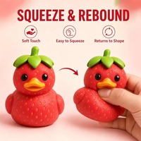 Exclusieve Regionale Agent Aardbei Eend Knuffels, Knijpbare Fruit Dieren Vingertop Speelgoed, Geschikt als Party Cadeaus, Groothandel