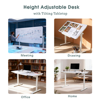 Cadre de bureau électrique réglable en hauteur avec design inclinable à 0-90 degrés pour bureau inclinable
