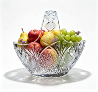 Panier à fruits en cristal taillé à la main avec 24% de PbO, vase de table élégant en verre soufflé à la main pour mariage, décoration de table à domicile, cadeau