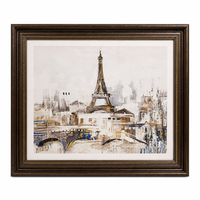Impression sur toile personnalisée avec texture, art mural, Tour Eiffel, Paris, paysage urbain de luxe, impression UV avec cadre PS pour un salon élégant