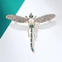 Broche YOUFENG, nouvelle mode, cristal, luxe, perle, libellule, broche polyvalente, personnalisée, accessoire pour costume pour femmes