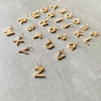 Colgante de Letra Inicial, Número o Alfabeto sin Deslustre, de Acero Inoxidable 18K, para Hacer Joyas DIY: Collares, Pulseras y Pendientes