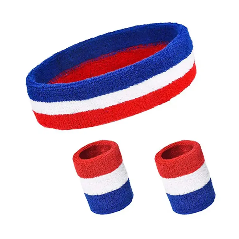 Wholesale New Design Blue White Red Color Fashion Knit Bulk Sport France National Flag Headband Pattern With Nuoxin