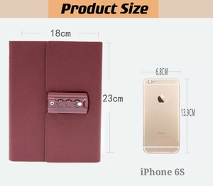 Mật Khẩu Organizer Luxury Planner A5 <span class=keywords><strong>PU</strong></span> Bìa Cứng Máy Tính Xách Tay Với Thẻ Pocket Code Lock Tùy Chỉnh Deboss LOGO 6 Vòng Tạp Chí - Product Image 5